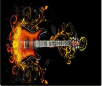 flame guitar glass cutting board